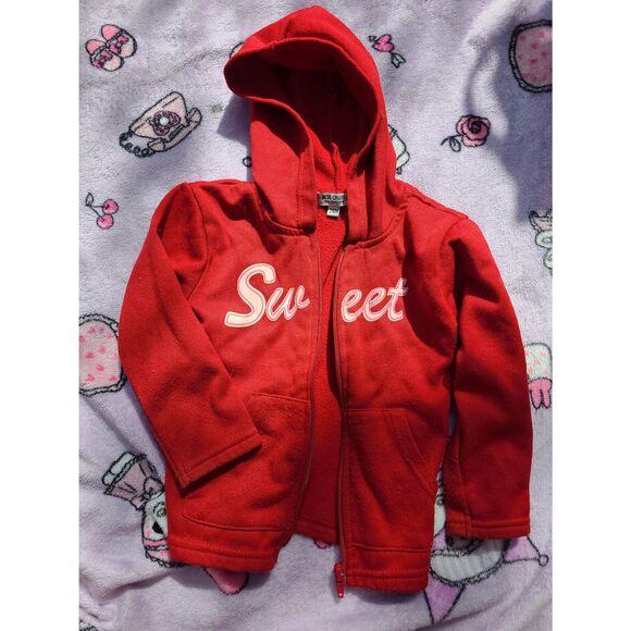 Sweet Blue Crush Girls 2 Year Old 24M Red Hoodie Zipup Jacket Toddlers Baby - Picture 1 of 6